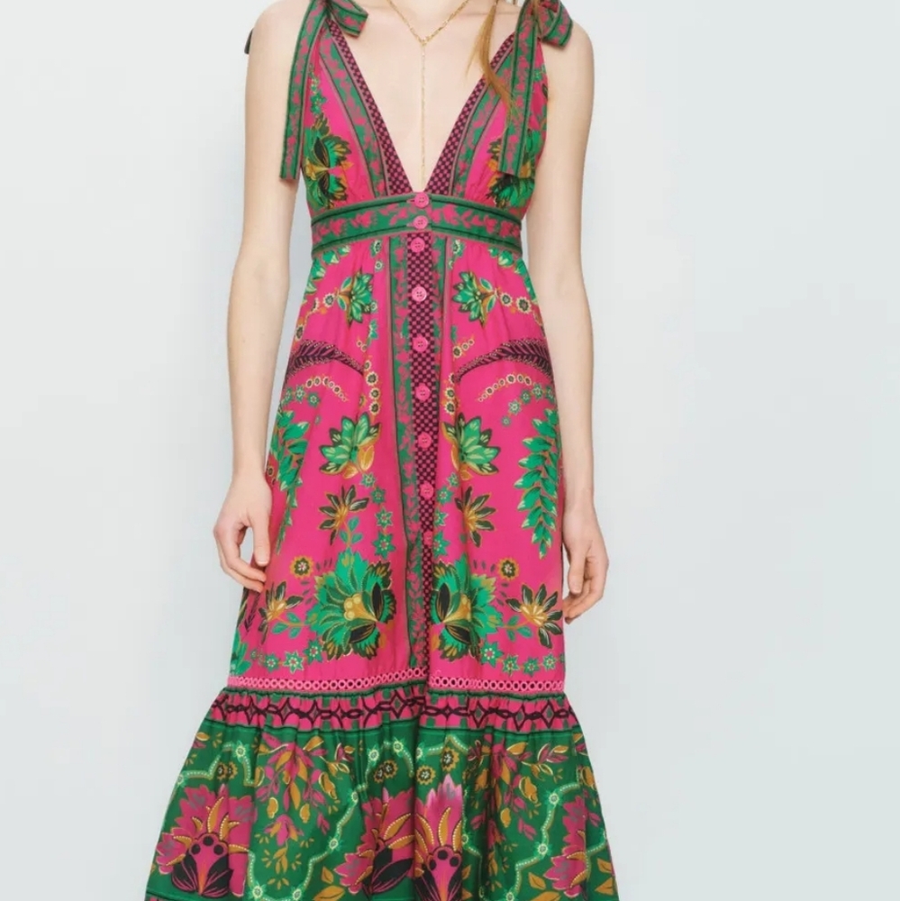 Farm Rio Pink Mididress - Picture 3 of 7